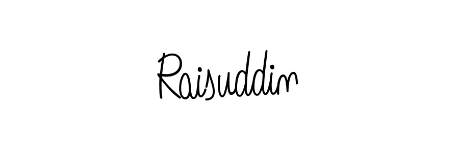 Use a signature maker to create a handwritten signature online. With this signature software, you can design (Angelique-Rose-font-FFP) your own signature for name Raisuddin. Raisuddin signature style 5 images and pictures png