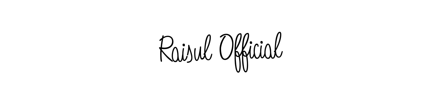 Design your own signature with our free online signature maker. With this signature software, you can create a handwritten (Angelique-Rose-font-FFP) signature for name Raisul Official. Raisul Official signature style 5 images and pictures png