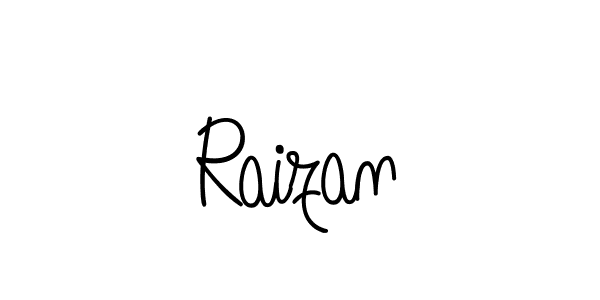 Use a signature maker to create a handwritten signature online. With this signature software, you can design (Angelique-Rose-font-FFP) your own signature for name Raizan. Raizan signature style 5 images and pictures png