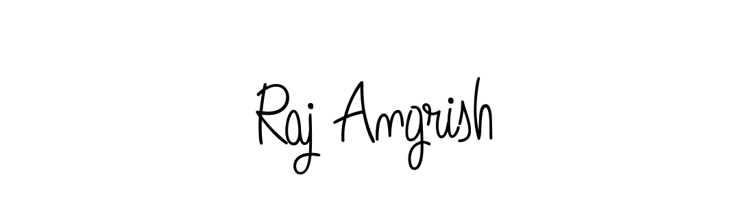 You should practise on your own different ways (Angelique-Rose-font-FFP) to write your name (Raj Angrish) in signature. don't let someone else do it for you. Raj Angrish signature style 5 images and pictures png