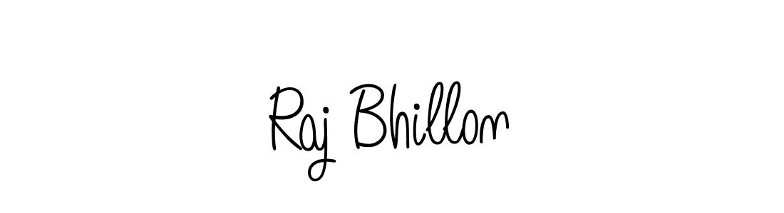 You should practise on your own different ways (Angelique-Rose-font-FFP) to write your name (Raj Bhillon) in signature. don't let someone else do it for you. Raj Bhillon signature style 5 images and pictures png