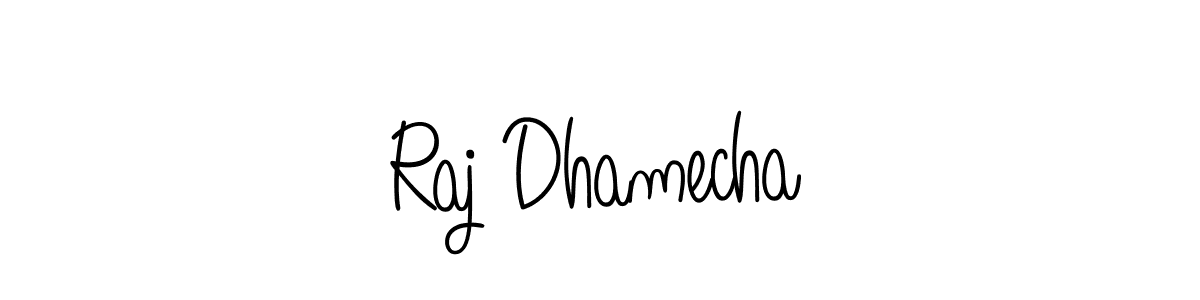 The best way (Angelique-Rose-font-FFP) to make a short signature is to pick only two or three words in your name. The name Raj Dhamecha include a total of six letters. For converting this name. Raj Dhamecha signature style 5 images and pictures png