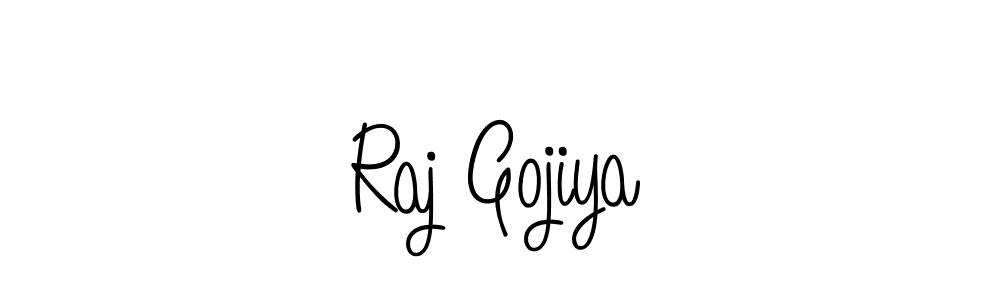 Raj Gojiya stylish signature style. Best Handwritten Sign (Angelique-Rose-font-FFP) for my name. Handwritten Signature Collection Ideas for my name Raj Gojiya. Raj Gojiya signature style 5 images and pictures png