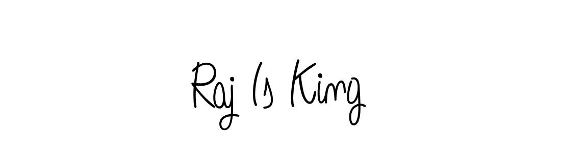 Use a signature maker to create a handwritten signature online. With this signature software, you can design (Angelique-Rose-font-FFP) your own signature for name Raj Is King. Raj Is King signature style 5 images and pictures png