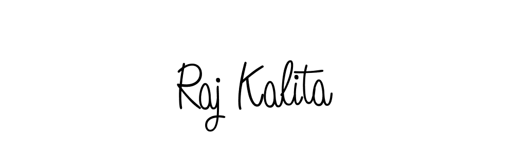 Use a signature maker to create a handwritten signature online. With this signature software, you can design (Angelique-Rose-font-FFP) your own signature for name Raj Kalita. Raj Kalita signature style 5 images and pictures png