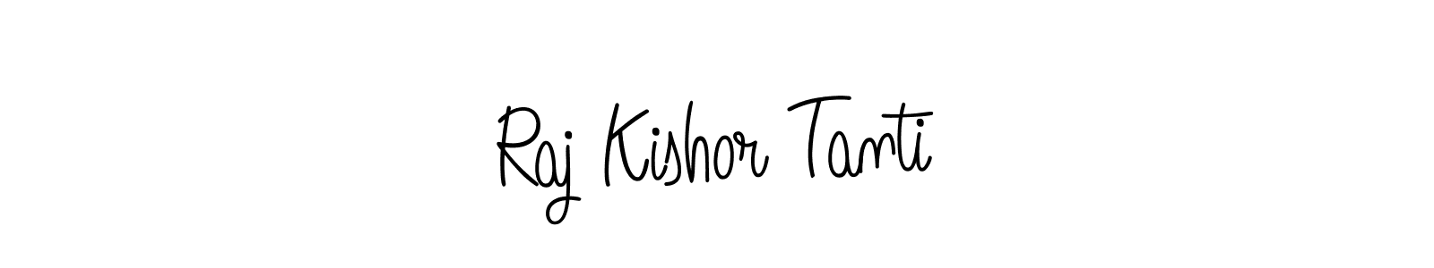You should practise on your own different ways (Angelique-Rose-font-FFP) to write your name (Raj Kishor Tanti) in signature. don't let someone else do it for you. Raj Kishor Tanti signature style 5 images and pictures png