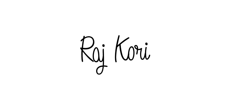 You should practise on your own different ways (Angelique-Rose-font-FFP) to write your name (Raj Kori) in signature. don't let someone else do it for you. Raj Kori signature style 5 images and pictures png