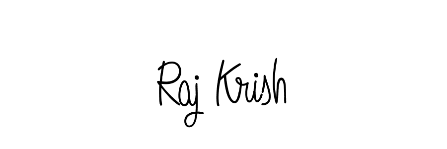 How to make Raj Krish name signature. Use Angelique-Rose-font-FFP style for creating short signs online. This is the latest handwritten sign. Raj Krish signature style 5 images and pictures png