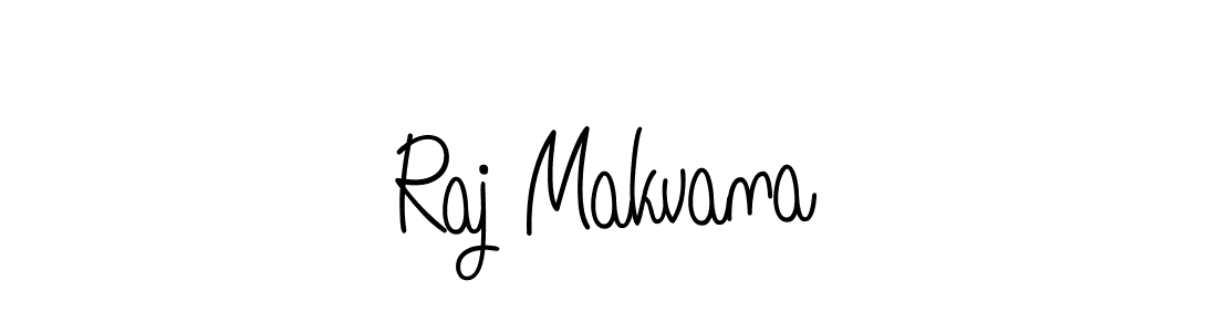 How to make Raj Makvana name signature. Use Angelique-Rose-font-FFP style for creating short signs online. This is the latest handwritten sign. Raj Makvana signature style 5 images and pictures png