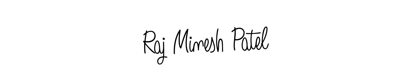 You should practise on your own different ways (Angelique-Rose-font-FFP) to write your name (Raj Minesh Patel) in signature. don't let someone else do it for you. Raj Minesh Patel signature style 5 images and pictures png