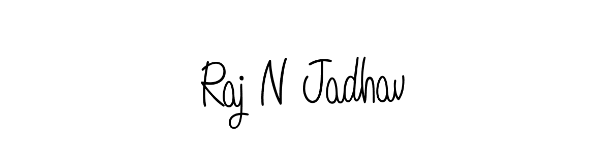 How to make Raj N Jadhav name signature. Use Angelique-Rose-font-FFP style for creating short signs online. This is the latest handwritten sign. Raj N Jadhav signature style 5 images and pictures png