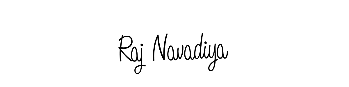 Use a signature maker to create a handwritten signature online. With this signature software, you can design (Angelique-Rose-font-FFP) your own signature for name Raj Navadiya. Raj Navadiya signature style 5 images and pictures png