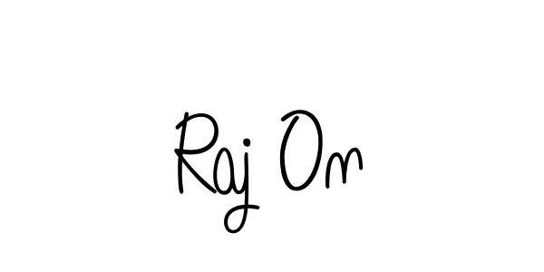 How to make Raj On name signature. Use Angelique-Rose-font-FFP style for creating short signs online. This is the latest handwritten sign. Raj On signature style 5 images and pictures png