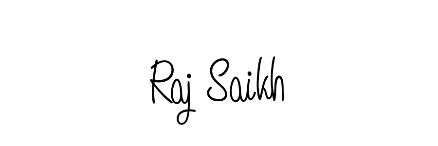 How to make Raj Saikh name signature. Use Angelique-Rose-font-FFP style for creating short signs online. This is the latest handwritten sign. Raj Saikh signature style 5 images and pictures png