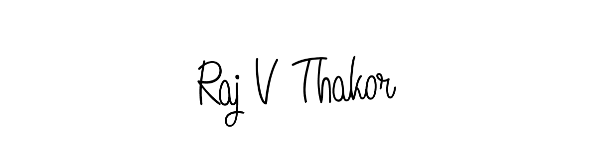 Use a signature maker to create a handwritten signature online. With this signature software, you can design (Angelique-Rose-font-FFP) your own signature for name Raj V Thakor. Raj V Thakor signature style 5 images and pictures png