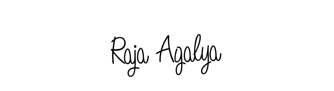 Raja Agalya stylish signature style. Best Handwritten Sign (Angelique-Rose-font-FFP) for my name. Handwritten Signature Collection Ideas for my name Raja Agalya. Raja Agalya signature style 5 images and pictures png