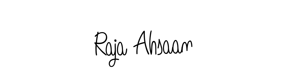 Use a signature maker to create a handwritten signature online. With this signature software, you can design (Angelique-Rose-font-FFP) your own signature for name Raja Ahsaan. Raja Ahsaan signature style 5 images and pictures png