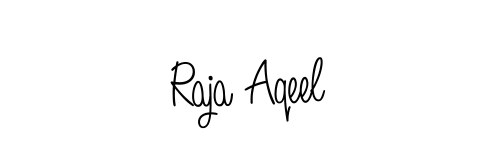 You should practise on your own different ways (Angelique-Rose-font-FFP) to write your name (Raja Aqeel) in signature. don't let someone else do it for you. Raja Aqeel signature style 5 images and pictures png