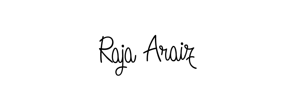 Use a signature maker to create a handwritten signature online. With this signature software, you can design (Angelique-Rose-font-FFP) your own signature for name Raja Araiz. Raja Araiz signature style 5 images and pictures png