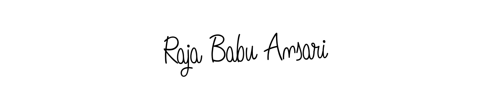 You should practise on your own different ways (Angelique-Rose-font-FFP) to write your name (Raja Babu Ansari) in signature. don't let someone else do it for you. Raja Babu Ansari signature style 5 images and pictures png