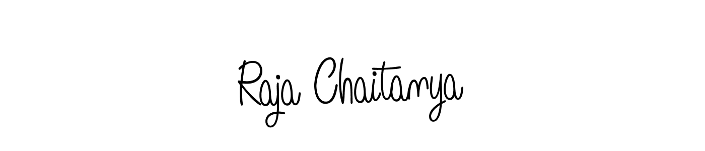 How to make Raja Chaitanya name signature. Use Angelique-Rose-font-FFP style for creating short signs online. This is the latest handwritten sign. Raja Chaitanya signature style 5 images and pictures png