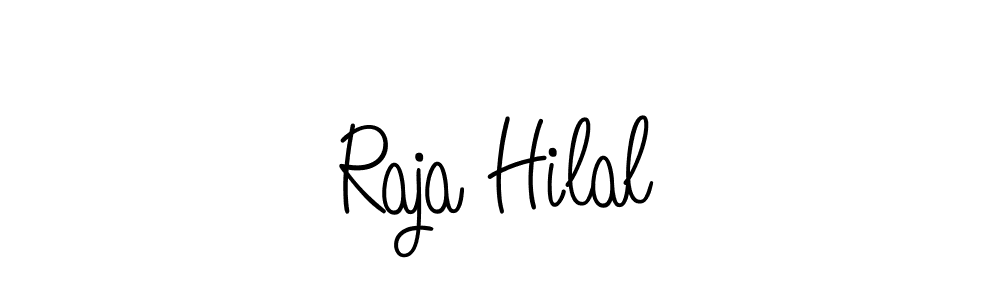 You should practise on your own different ways (Angelique-Rose-font-FFP) to write your name (Raja Hilal) in signature. don't let someone else do it for you. Raja Hilal signature style 5 images and pictures png