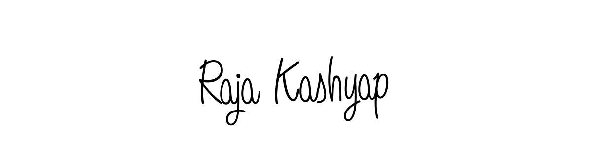 Use a signature maker to create a handwritten signature online. With this signature software, you can design (Angelique-Rose-font-FFP) your own signature for name Raja Kashyap. Raja Kashyap signature style 5 images and pictures png