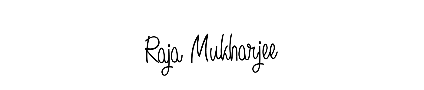 Use a signature maker to create a handwritten signature online. With this signature software, you can design (Angelique-Rose-font-FFP) your own signature for name Raja Mukharjee. Raja Mukharjee signature style 5 images and pictures png