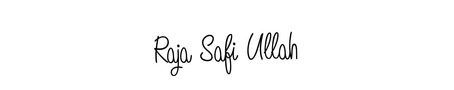 Use a signature maker to create a handwritten signature online. With this signature software, you can design (Angelique-Rose-font-FFP) your own signature for name Raja Safi Ullah. Raja Safi Ullah signature style 5 images and pictures png