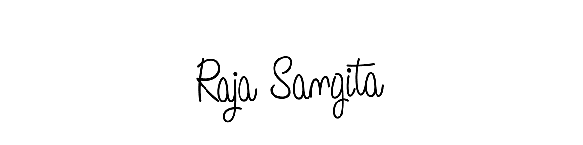 How to make Raja Sangita name signature. Use Angelique-Rose-font-FFP style for creating short signs online. This is the latest handwritten sign. Raja Sangita signature style 5 images and pictures png