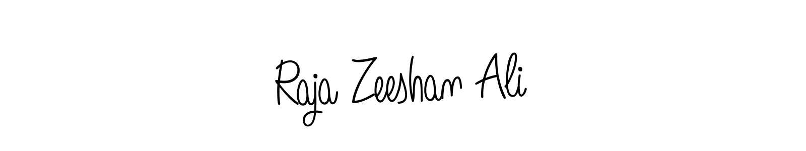 How to make Raja Zeeshan Ali name signature. Use Angelique-Rose-font-FFP style for creating short signs online. This is the latest handwritten sign. Raja Zeeshan Ali signature style 5 images and pictures png