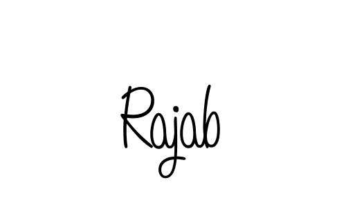 Create a beautiful signature design for name Rajab. With this signature (Angelique-Rose-font-FFP) fonts, you can make a handwritten signature for free. Rajab signature style 5 images and pictures png