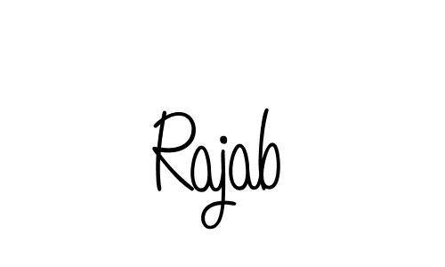 How to make Rajab name signature. Use Angelique-Rose-font-FFP style for creating short signs online. This is the latest handwritten sign. Rajab signature style 5 images and pictures png
