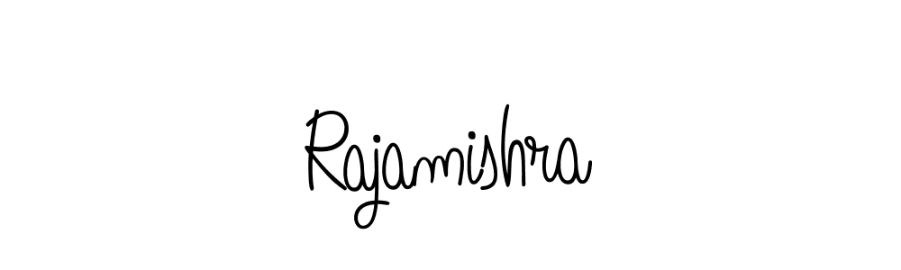 Use a signature maker to create a handwritten signature online. With this signature software, you can design (Angelique-Rose-font-FFP) your own signature for name Rajamishra. Rajamishra signature style 5 images and pictures png