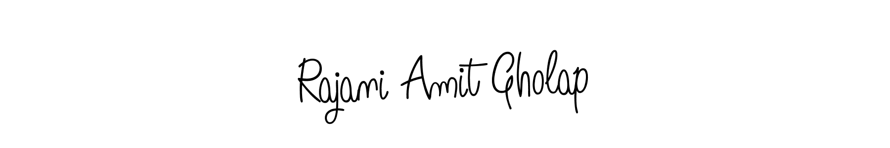 You should practise on your own different ways (Angelique-Rose-font-FFP) to write your name (Rajani Amit Gholap) in signature. don't let someone else do it for you. Rajani Amit Gholap signature style 5 images and pictures png