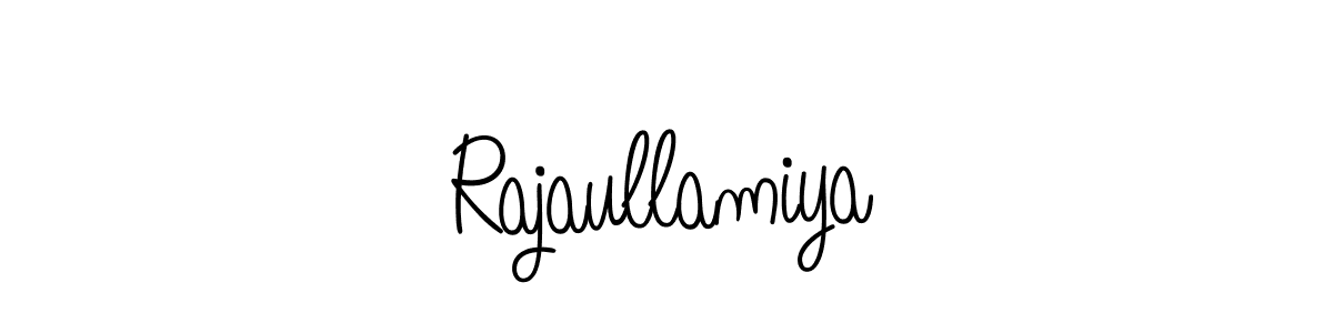 Make a beautiful signature design for name Rajaullamiya. With this signature (Angelique-Rose-font-FFP) style, you can create a handwritten signature for free. Rajaullamiya signature style 5 images and pictures png