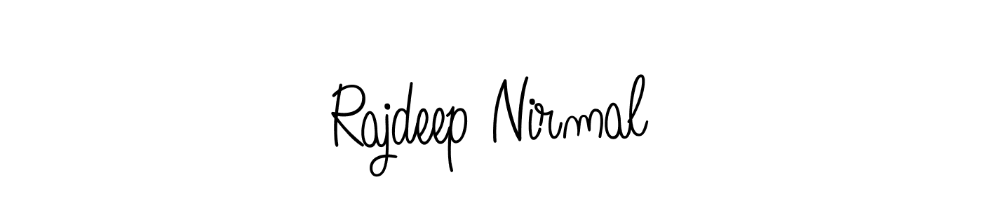 The best way (Angelique-Rose-font-FFP) to make a short signature is to pick only two or three words in your name. The name Rajdeep Nirmal include a total of six letters. For converting this name. Rajdeep Nirmal signature style 5 images and pictures png