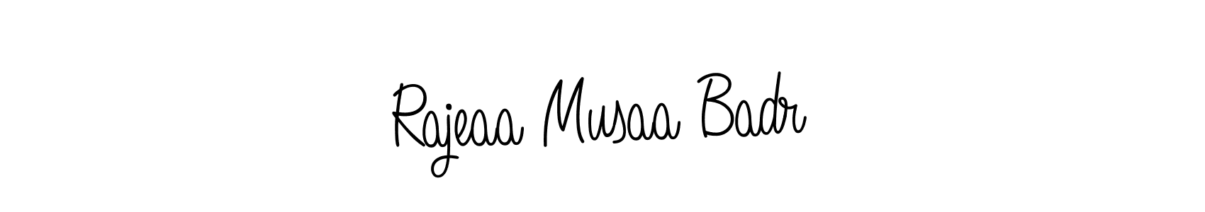 You can use this online signature creator to create a handwritten signature for the name Rajeaa Musaa Badr. This is the best online autograph maker. Rajeaa Musaa Badr signature style 5 images and pictures png