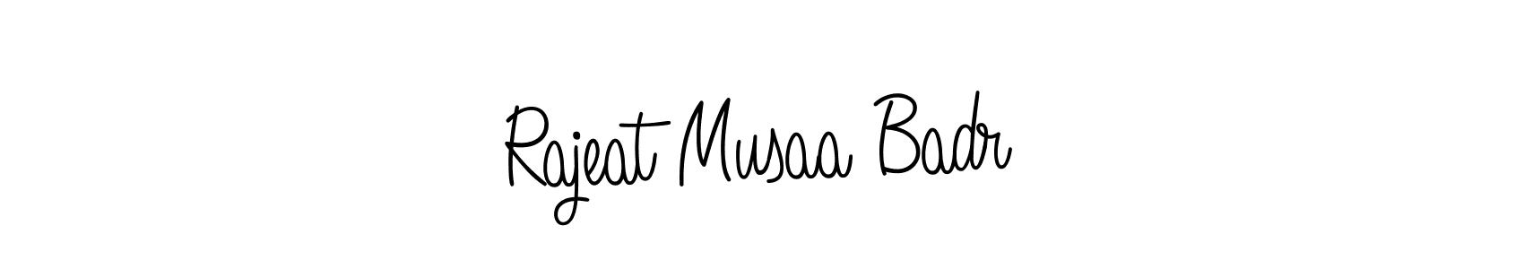 Make a beautiful signature design for name Rajeat Musaa Badr. With this signature (Angelique-Rose-font-FFP) style, you can create a handwritten signature for free. Rajeat Musaa Badr signature style 5 images and pictures png