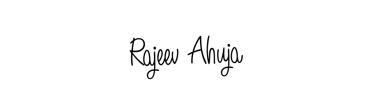 You should practise on your own different ways (Angelique-Rose-font-FFP) to write your name (Rajeev Ahuja) in signature. don't let someone else do it for you. Rajeev Ahuja signature style 5 images and pictures png