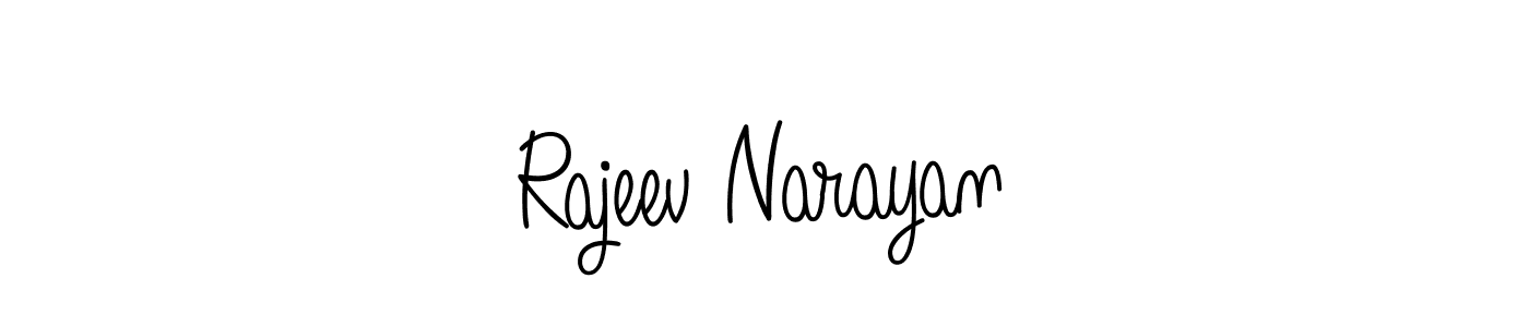 You should practise on your own different ways (Angelique-Rose-font-FFP) to write your name (Rajeev Narayan) in signature. don't let someone else do it for you. Rajeev Narayan signature style 5 images and pictures png