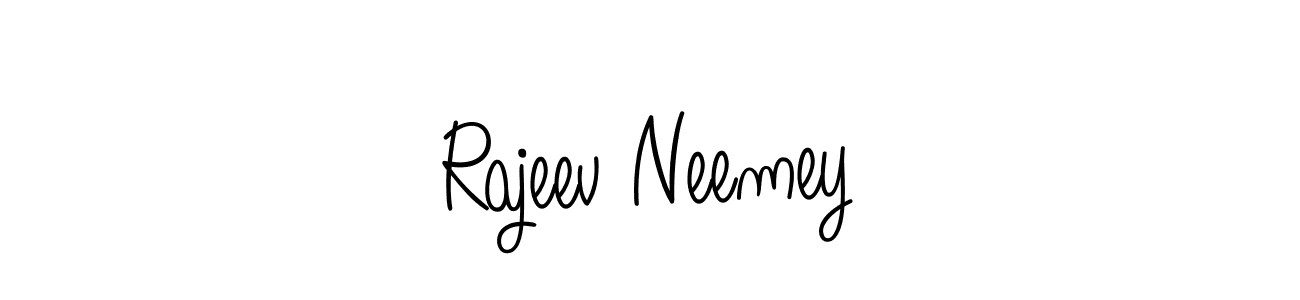 This is the best signature style for the Rajeev Neemey name. Also you like these signature font (Angelique-Rose-font-FFP). Mix name signature. Rajeev Neemey signature style 5 images and pictures png