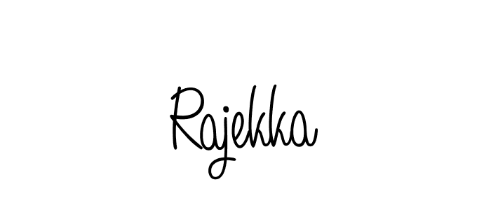 Use a signature maker to create a handwritten signature online. With this signature software, you can design (Angelique-Rose-font-FFP) your own signature for name Rajekka. Rajekka signature style 5 images and pictures png