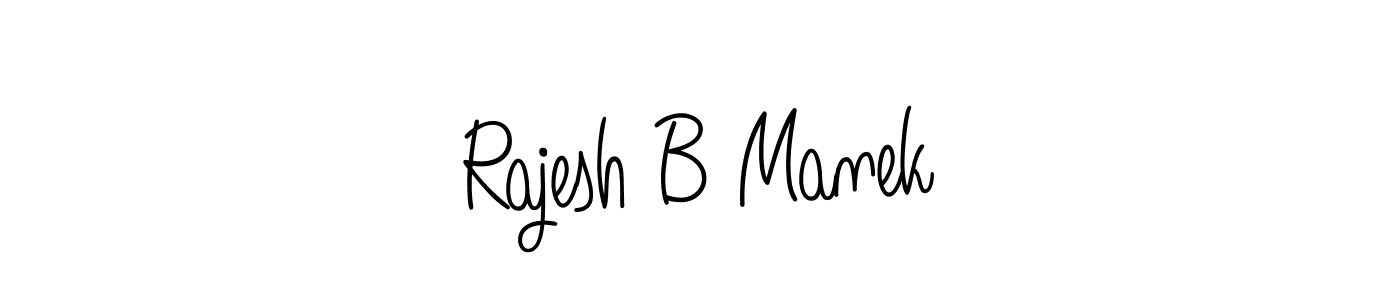 Design your own signature with our free online signature maker. With this signature software, you can create a handwritten (Angelique-Rose-font-FFP) signature for name Rajesh B Manek. Rajesh B Manek signature style 5 images and pictures png