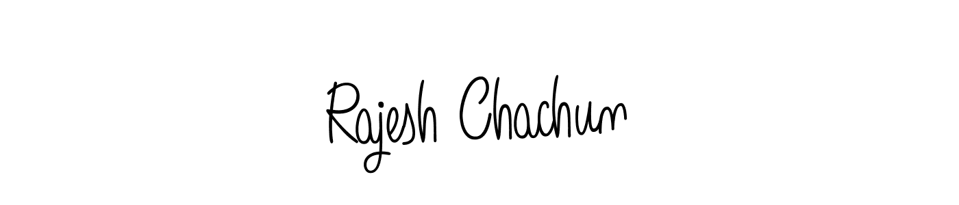 How to make Rajesh Chachun name signature. Use Angelique-Rose-font-FFP style for creating short signs online. This is the latest handwritten sign. Rajesh Chachun signature style 5 images and pictures png