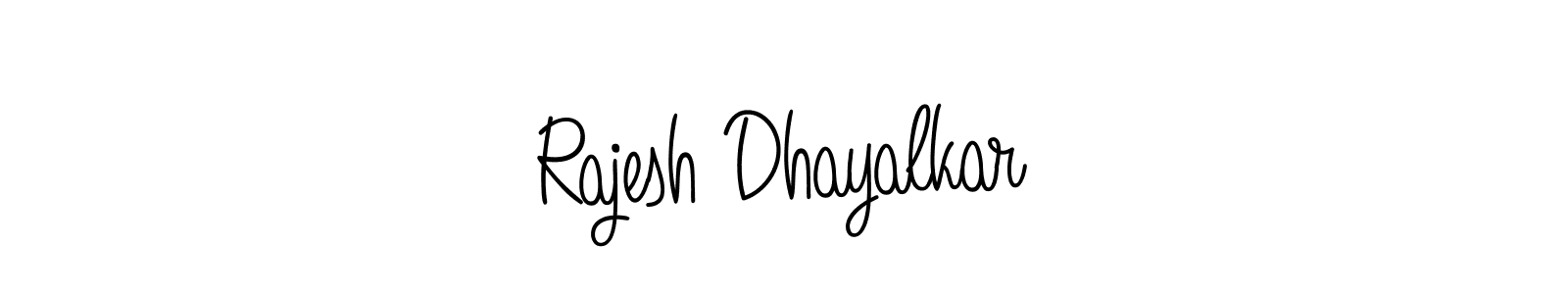 The best way (Angelique-Rose-font-FFP) to make a short signature is to pick only two or three words in your name. The name Rajesh Dhayalkar include a total of six letters. For converting this name. Rajesh Dhayalkar signature style 5 images and pictures png