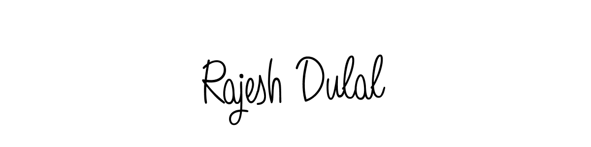 Use a signature maker to create a handwritten signature online. With this signature software, you can design (Angelique-Rose-font-FFP) your own signature for name Rajesh Dulal. Rajesh Dulal signature style 5 images and pictures png