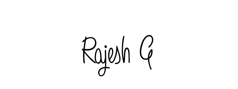 Use a signature maker to create a handwritten signature online. With this signature software, you can design (Angelique-Rose-font-FFP) your own signature for name Rajesh G. Rajesh G signature style 5 images and pictures png