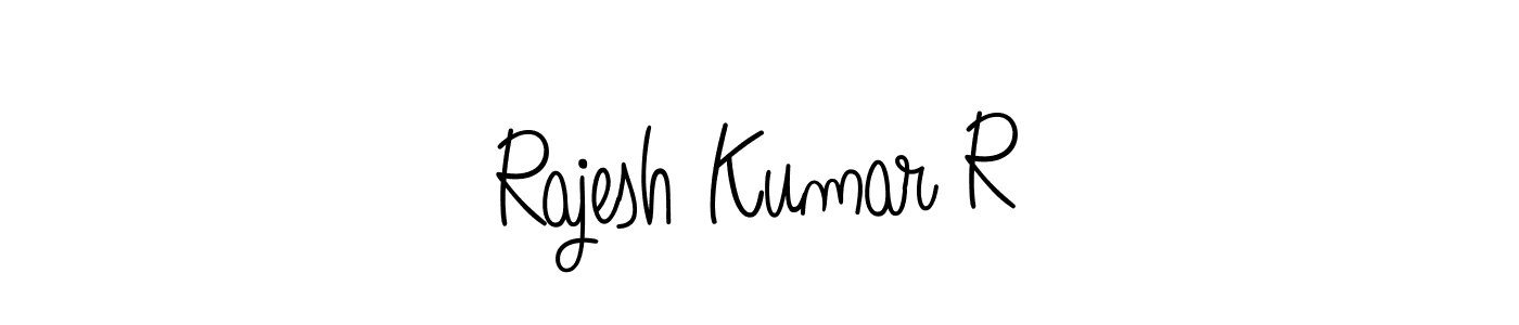 You should practise on your own different ways (Angelique-Rose-font-FFP) to write your name (Rajesh Kumar R) in signature. don't let someone else do it for you. Rajesh Kumar R signature style 5 images and pictures png