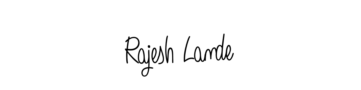 You should practise on your own different ways (Angelique-Rose-font-FFP) to write your name (Rajesh Lande) in signature. don't let someone else do it for you. Rajesh Lande signature style 5 images and pictures png